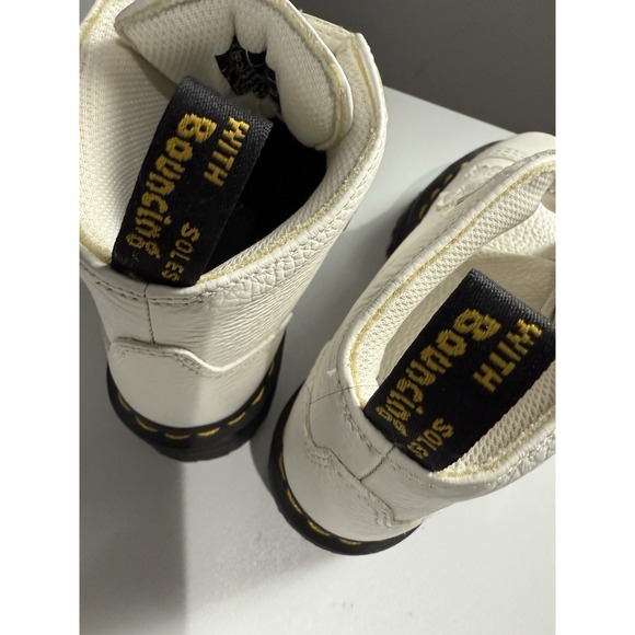 Dr. Martens Women's Devon Flower Leather Platform Boots - White Milled Sz 5 - Picture 6 of 11